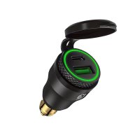 Adaptador da Tomada 12V Padro Europeu para USB + USB Tipo C BM-Tech